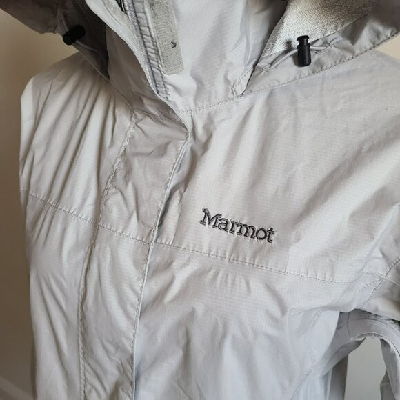 Marmot PreCip Eco Women’s M Light Grey Waterproof Rain Jacket Shell - Picture 8 of 8